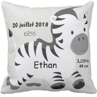 Coussin personnalisé zèbre